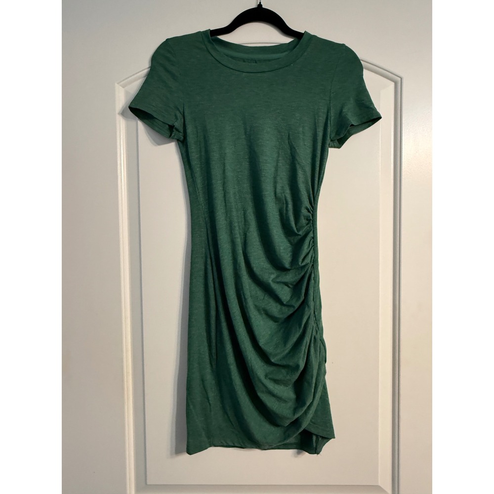 Cupshe Sheath Dress XS NEW Green Ruched Short Sleeve Mini Bodycon Casual Chic